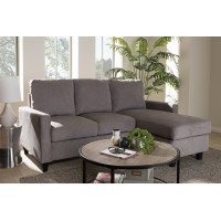 Baxton Studio R9002-Light Grey-Rev-SF Greyson Modern And Contemporary Light Grey Fabric Upholstered Reversible Sectional Sofa